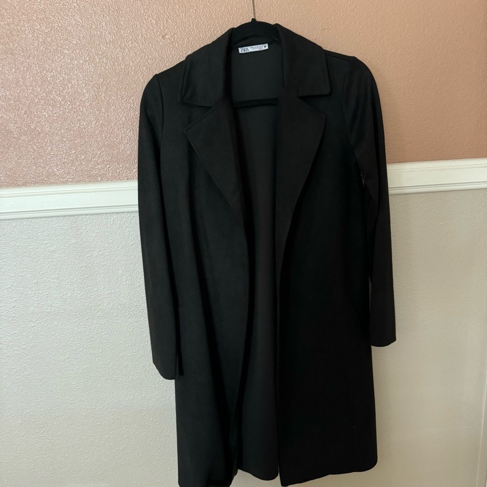 Zara Basic Suede Black Light Fall Winter Spring C… - image 1